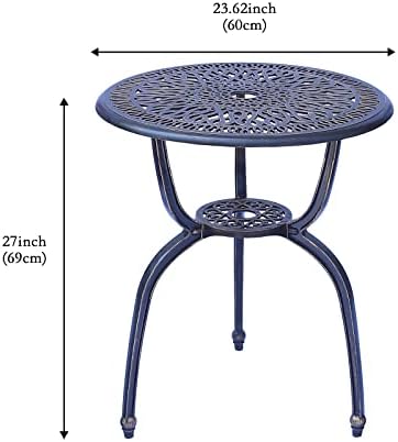 C/G 3 Piece Bistro Set,Outdoor Patio Set,Anti-Rust Cast Aluminum Bistro Table Set for Park Yard Front Porch Furniture(Antique Copper) - Image 3