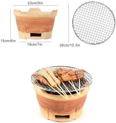 Clay Charcoal Stove for Outdoor Cooking, Camping Barbecue Stove, Traditional Portable Grill, Outdoor Cooking Accessories for Picnics and - Image 2