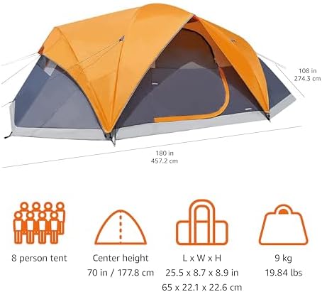 Amazon Basics Camping Tent, 3-Season Dome Design with Rainfly - Image 5