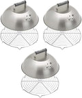 Cuisinart 12.25" Melting Dome with Bonus Wire Rack, Stainless Steel Grill Dome with Vent for Steaming, Smoking & Melting Cheese, Ideal for BBQ, Griddles, and Outdoor Cooking (Pack of 3) by Cuisinart