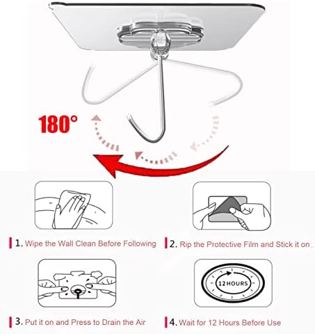 DDMY Clear Adhesive Hooks Heavy Duty Walls Hook 36 Pack for Hanging - Image 6