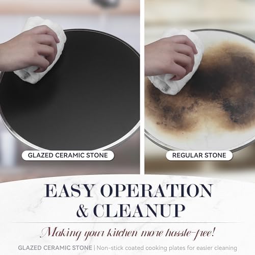 Baker's Friend Electric Pizza Oven Indoor Countertop, 12 Inch Pizza Maker Machine for Home, Pizza Cooker & Grill, Premium Glazed Ceramic Stone, Graphite Gray - Image 5