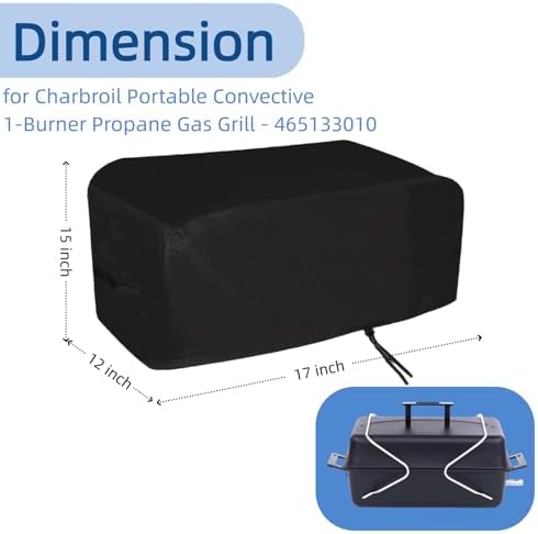 Mini Gas Grill Cover for Charbroil Portable Convective 1-Burner 465133010 - Image 2