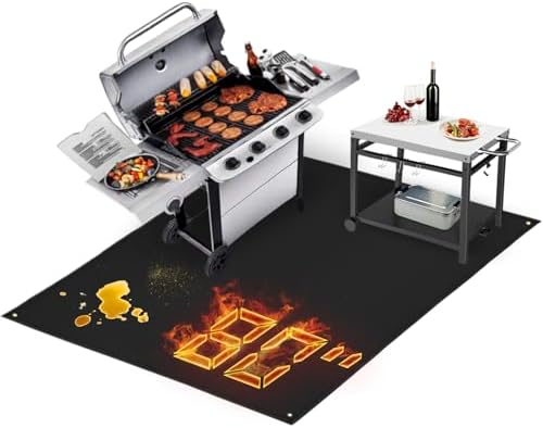 TOHONFOO Large Grill Mats for Outdoor Grill Deck Protector 80 x 48 x 0.02in by TOHONFOO