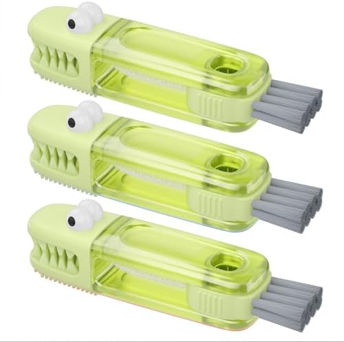 3 in 1 Cup Lid Gap Cleaning Brush Set, Multifunctional Bottle Cleaning Brush, Silicone Cup Lid Gap Cleaner, Home Kitchen Crevice Cleaning Tools (Green) by Nodirz