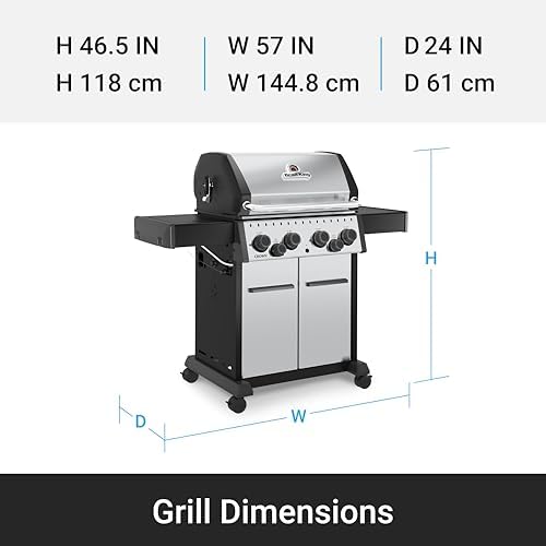 Broil King 865387 Crown S 490 4-Burner Natural Gas Grill with Side Burner and Rear Rotisserie Burner in Stainless Steel - Image 2