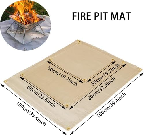 Fire Pit Mat 20" x20" Fireproof Wood Stove Under Grill Mat with Solo Stove for Outdoor Wooden Deck BBQ Lawn - Image 3