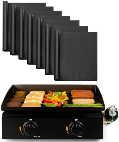 UNCO- Grill Mats for Outdoor Grill, 13" x 15.8", 7 Pack, Nonstick Reusable Grilling Mats for Outdoor Grill, BPA and PFOA Free with PTFE-Fiberglass Coating by Unco