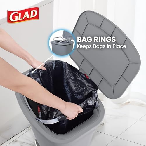 Glad Trash Can with Clorox Odor Protection | Plastic Bin, 20 Gallon, Grey - Image 5