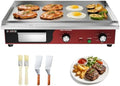 22" Commercial Electric Griddle 1500W, Flat Top Grill with 5-Min Reminder Timer, Adjustable Temp Control (122°F-572°F), Stainless Steel Countertop Griddle for Restaurant & Home Kitchen by DULNICE