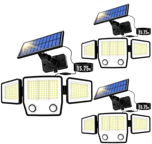MDCMDCM Split Solar Lights Outdoor Waterproof with Dual Motion Sensors - 15.7ft Cable 3000LM Solar Security Light for Garden Patio Pathway Fence, IP65 Waterproof Solar Flood Lights for Outside by MDCMDCMSolarLightsOutdoor