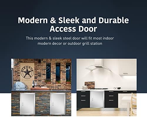 Anfrere 17" W x 24" H Outdoor Kitchen Door, Premium 304 Stainless Steel - Image 6