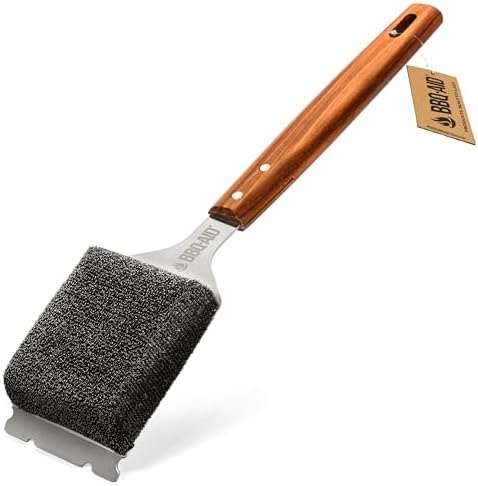 Bristle Free Grill Brush Cleaner and Scraper for Barbecue, Replaceable Head by BBQ-AID