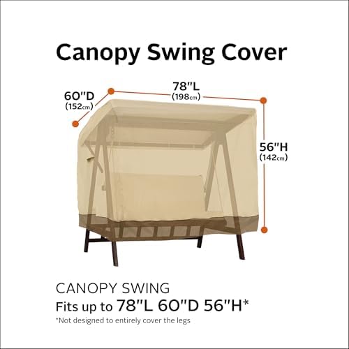 Classic Accessories Veranda Water-Resistant 78 Inch Canopy Swing Cover, Patio Furniture Covers - Image 3