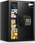 3.3 Cuft Large Home Safes Water and Fireproof with Digital Keypad & Key Lock, Security Safes for Home with DIY Removable Shelf, Anti-Pry Safe Box for Money Documents Jewelry, 19.69"H x13.78"W x 12.2"D by SAFE