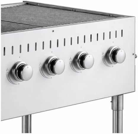Commercial Stainless Steel Outdoor Liquid Propane Grill with Griddle Attachment, 72" Cooking Surface, 10 Burners, 160,000 BTU, for Restaurant Patio, Resort, Catering, Outdoor Kitchen, Hotel - Image 3