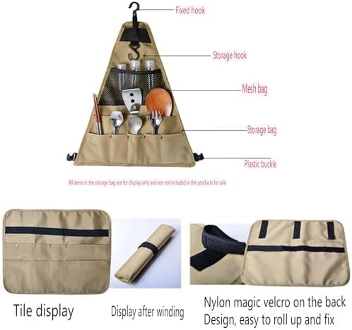 Portable Camping Kitchen Organizer – Hanging Triangle Utensil Storage Bag for Outdoor Cooking, Picnic & BBQ Accessories - Image 7
