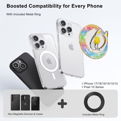 Magnetic Phone Ring Holder for MagSafe, Yellow-Colorful - Image 2