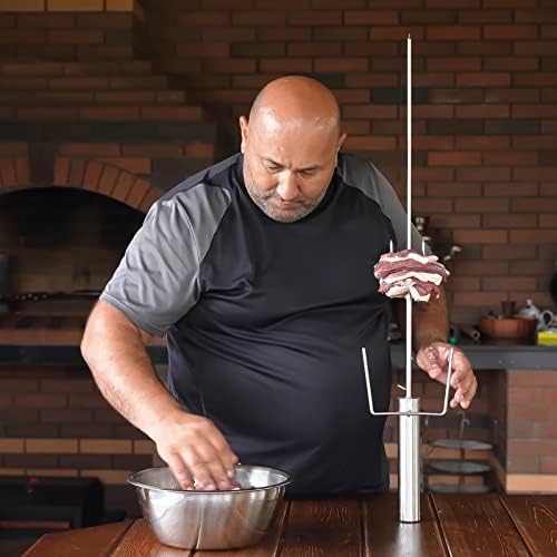 Electric Motor Universal Grills Rotisserie Kit, Cordless Portable Rotisserie, Adjustable Length, Battery Powered, Roaster Stand for Pork, Chicken Cooking, Outdoor Party Campfire Barbecue - Image 6