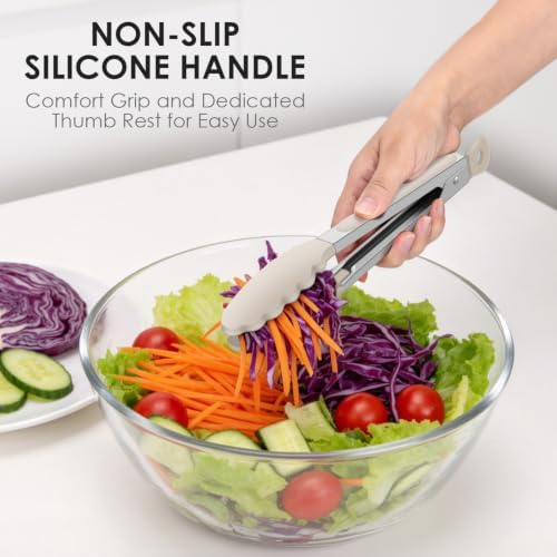 HOTEC Stainless Steel Kitchen Tongs with Silicone Tips, Set of 3-7",9" &12" - Image 6