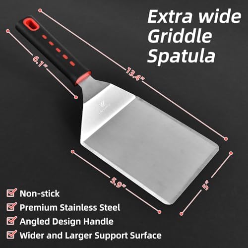 VIKEYHOME Griddle Accessories Kits, 30 Pcs Griddle Grill Tools Set, Professional Grill BBQ Spatula Set with Basting Cover, Spatula, Scraper, Bottle, Tongs, Egg Ring - Image 4