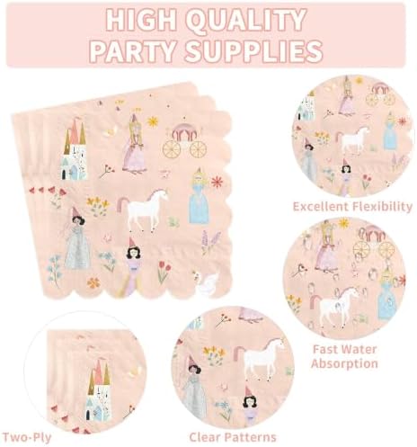 250Pcs Princess Birthday Party Decorations for Girls' Princess Serves 50 - Image 4
