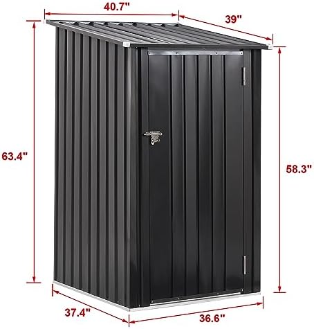 3x3 FT Outdoor Storage Shed,Metal Steel Garden Tool Cabinet - Image 4