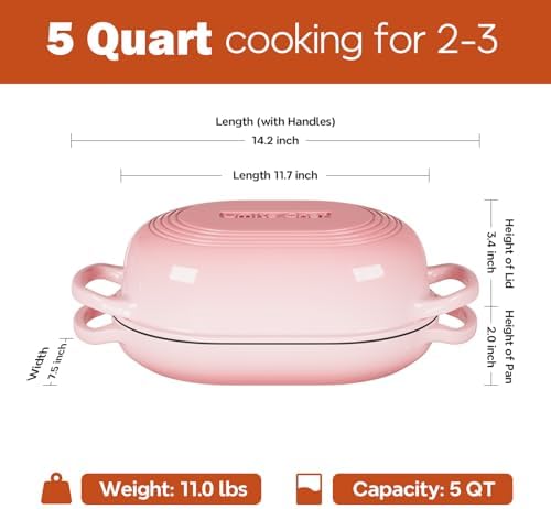 Enameled Cast Iron Sourdough Bread Oven, Dutch Oven for Bread Baking, - incl. Sourdough Bread-Baking Supplies like Banneton Bread-Proofing Basket - 5QT Loaf Cast Iron Bread Pan-Making Kit Pan, Pot, Sour Sough Tools, Lame (Pink) - Image 3