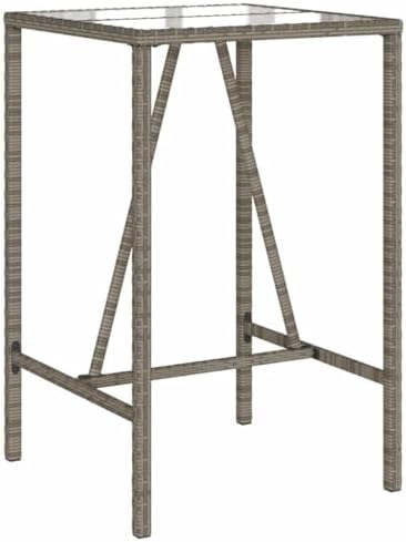 Outdoor Tables Bar Table, Exterior Deck Mesa - Grey Patio Table for Dining, Garden, Backyard, Kitchen, Balcony, Outside Furniture (27.6 x 27.6 x 43.3 in) - Image 7