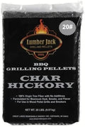 Lumber Jack Char Hickory BBQ Grilling Pellets, 20 lb Bag, 100% Hardwood Food Grade Pellets for Pellet Grills & Smokers, Clean Burning with Bold Hickory Smoke Flavor by LumberJack