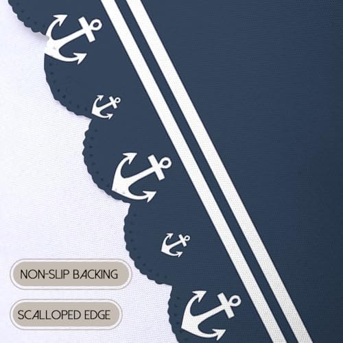 Nautical Tablecloth 54x54 Inch Square Anchor Sailing Ocean Dark Navy Blue Table Cloth Decorations Table Cover for Party Picnic Kitchen Dinner Decor Outdoor - Image 4