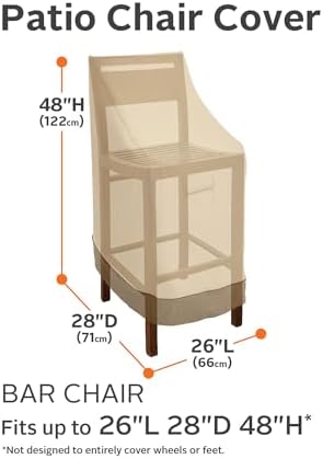 Classic Accessories Veranda Water-Resistant 26 Inch Patio Bar Chair & Stool Cover, Outdoor Chair Covers - Image 3