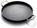 Outset BBQ Paella & Deep Dish Pizza Pan, 18.2” x 14.1” x 1.3" Cast Iron Pan by Outset