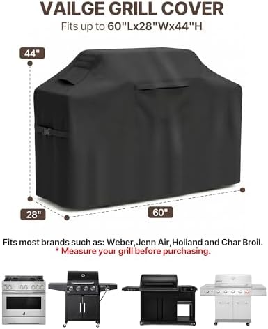 Vailge Grill Cover for Outdoor Grill & Waterproof 600D BBQ Cover 60 Inch - Image 2