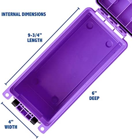 Sheffield 12632 Ammo Storage Box, Stackable .30 Cal Field Boxes, Water and Dust Resistant, Lockable Storage Box with Handle, Secures Hunting Gear, Supplies, & Bullets, Made in USA, Purple(Pack of 6) - Image 3