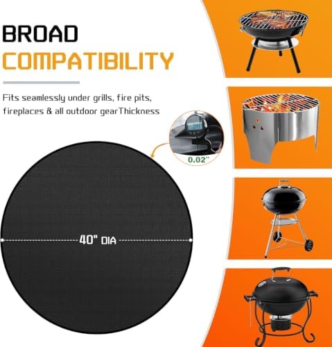 RICHIE 36" Round Fire Pit Mat, Double-Sided Fireproof Under Grill Mat, Heat Resistant Deck Patio Protector Pad for Solo Stove Bonfire & Outdoor BBQ - Image 2
