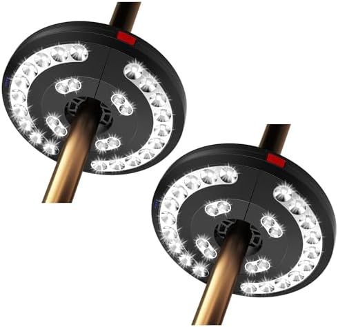 Eletorot 2pcs Rechargeable Patio Umbrella Lights Outdoor Decor for Garden by Eletorot