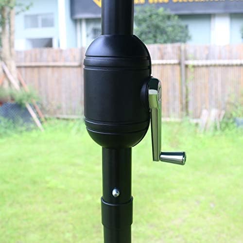 Sunnyglade 7.5' Patio Umbrella Outdoor Table Umbrella Tilt Crank Dark Green - Image 4