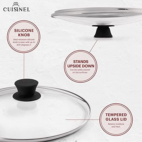 Cast Iron Skillet Set - 10" + 12"-Inch Dual Handle Frying Pans + Glass Lids + Silicone Handle Holder Covers - Pre-seasoned Oven Safe Cookware - Indoor/Outdoor Use - Grill, Stovetop, Induction Safe - Image 4