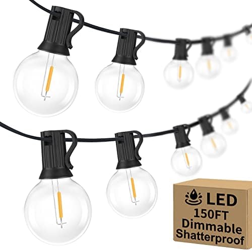 Bosceos 150FT G40 LED Globe String Lights Outdoor Waterproof Shatterproof by BestChoiceforYourLife
