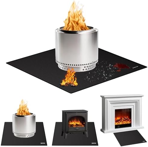 ENGPOW Large 36 x 36 inches Under Grill Mat for Outdoor Grill, Double-Sided Fireproof Indoor Fireplace Mat Fire Pit Mat, Oil-Proof Waterproof BBQ Mat for Deck Patio Lawn,Reusable and Easy to Clean by ENGPOW