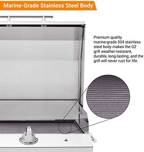 Kenyon G2 Portable Tabletop Electric Grill, 1440W Single Burner, Stainless Steel Body, Cast Aluminum Grate, UL Approved Grill For Indoor And Outdoor Use, Removable Lid, Dishwasher Safe, 120Volts - Image 5