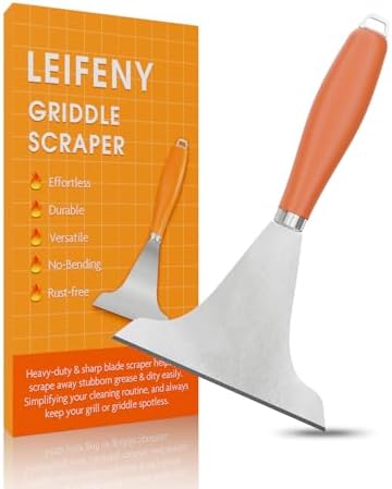 Griddle Scraper for Flat Top, Grill Srape Tool for Cooking Cleaning by LEIFENY