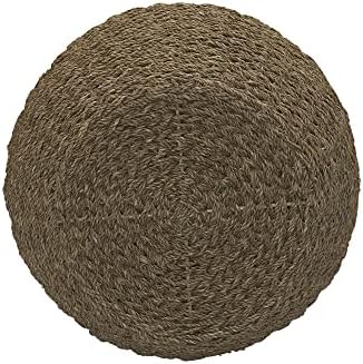 Household Essentials Handwoven Seagrass Barrel Wicker Storage Basket Side Table, Natural - Image 4