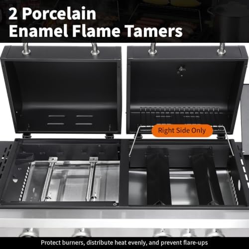 Gas Grill and Griddle Combo with Side Burner, Flat Top Grill - Image 6