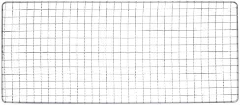 HARFINGTON Square BBQ Grill Net 17.3"x7.5" Stainless Steel Cross Wire Barbecue Mesh Mat for Baking Smoking Charcoal Grilling Roasting by HARFINGTON
