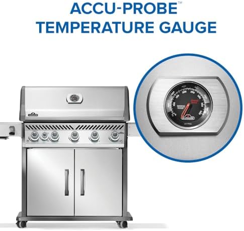 Napoleon Rogue PRO 625 5-Burner Natural Gas Grill with Infrared Side Burner - Image 7