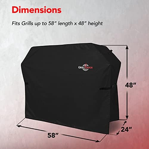 GrillTough Heavy Duty BBQ Grill Cover for Outdoor Grill, 58 Inch, Black - Image 5