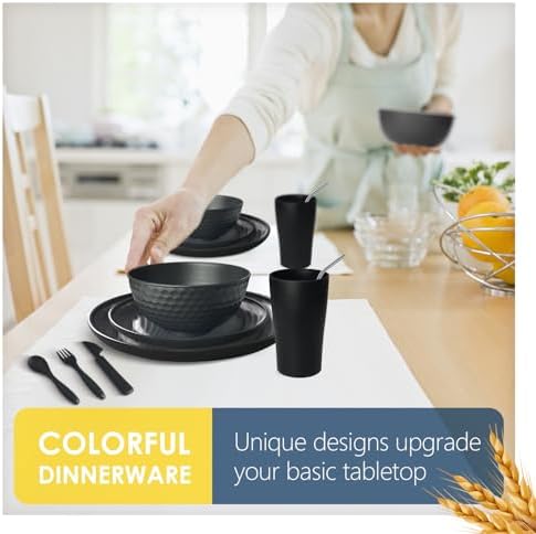 Teivio 32-Piece Plates and Bowls Sets for 8, with Flatware Dinnerware Sets - Image 5