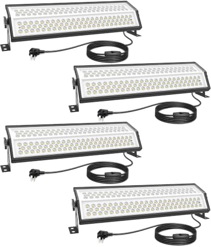 LED Shop Lights, 125W 17500LM Double-Sided Linkable Garage Lighting 4 Pack by Unknown